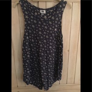 Navy and white star tank top
